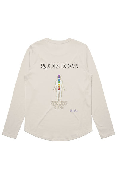 Womens Maple Curve LS Tee Roots Down