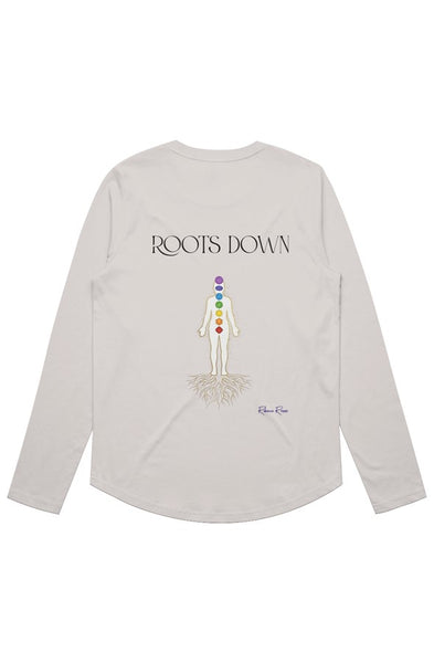 Womens Maple Curve LS Tee Roots Down
