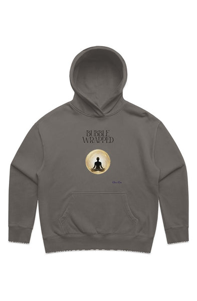 Wo 39 s Relax Faded Hood Bubble Wrapped Front Graphic