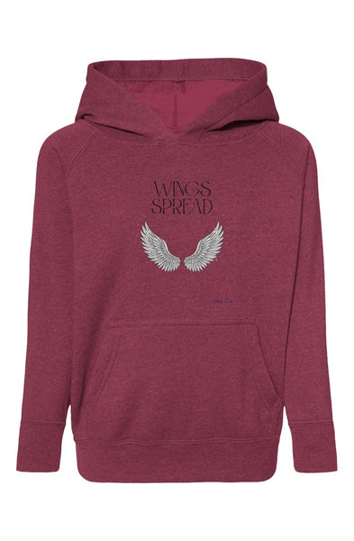 Blend Raglan Hooded Sweatshirt Wings Spread Front Graphic