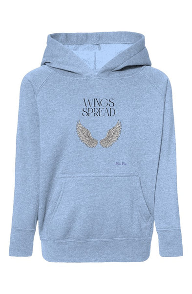 Blend Raglan Hooded Sweatshirt Wings Spread Front Graphic