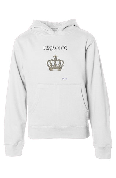 Youth Midweight Hooded Sweatshirt Crown On Front Graphic