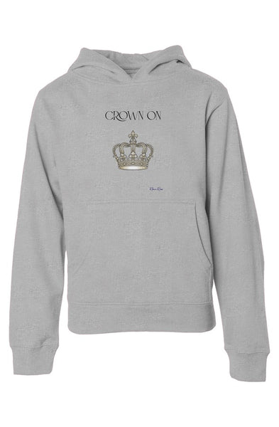 Youth Midweight Hooded Sweatshirt Crown On Front Graphic