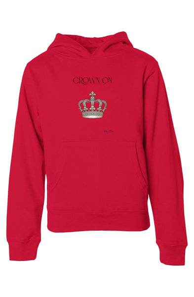 Youth Midweight Hooded Sweatshirt Crown On Front Graphic