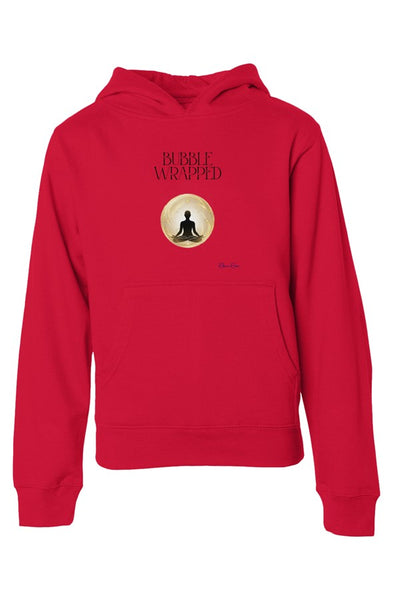 Youth Midweight Hooded Sweatshirt Bubble Wrapped Front Design