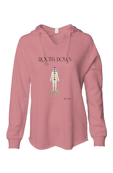 Womens Lightweight Wash Hooded Sweatshirt Roots Down Front Graphic