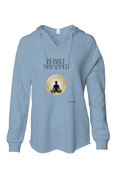 Womens Lightweight Wash Hooded Sweatshirt Bubble Wrapped Front Graphic
