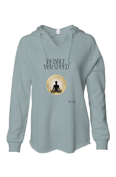 Womens Lightweight Wash Hooded Sweatshirt Bubble Wrapped Front Graphic