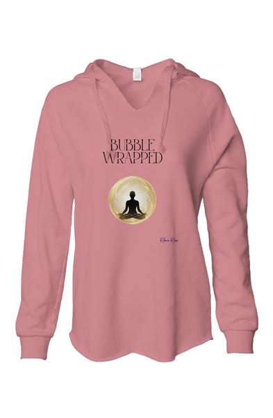Womens Lightweight Wash Hooded Sweatshirt Bubble Wrapped Front Graphic