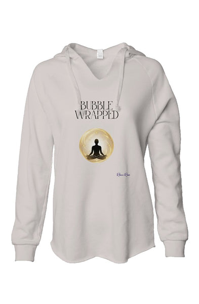 Womens Lightweight Wash Hooded Sweatshirt Bubble Wrapped Front Graphic