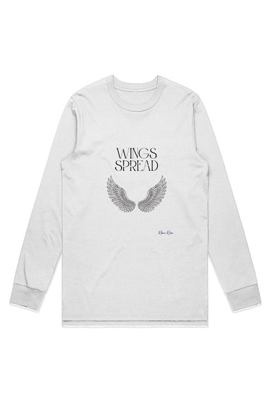 Mens Base l s Tee Wings Spread Front Graphic