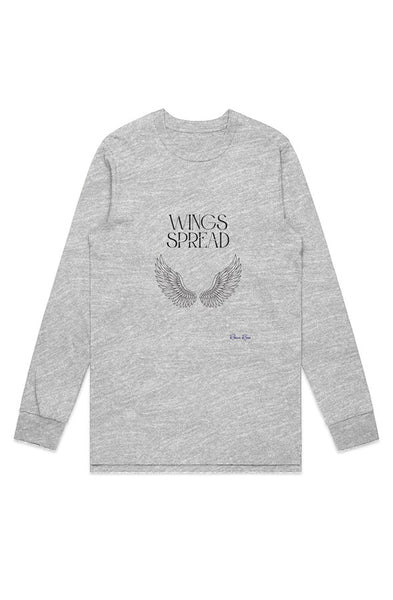 Mens Base l s Tee Wings Spread Front Graphic