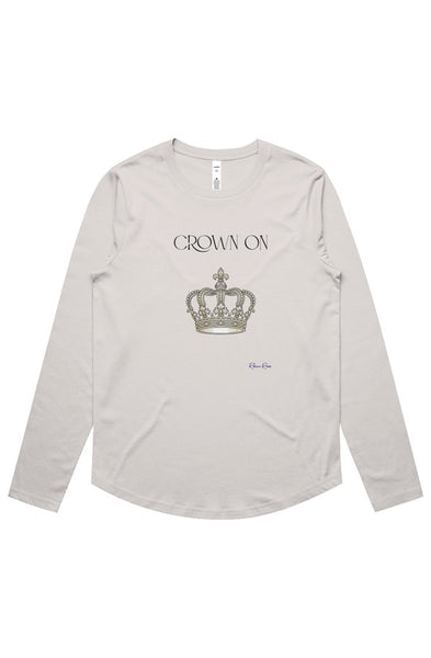 Womens Maple Curve LS Tee Crown On Front Graphic