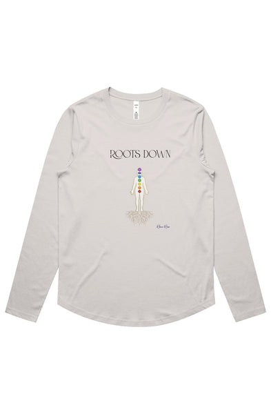 Womens Maple Curve LS Tee Roots Down Front Graphic