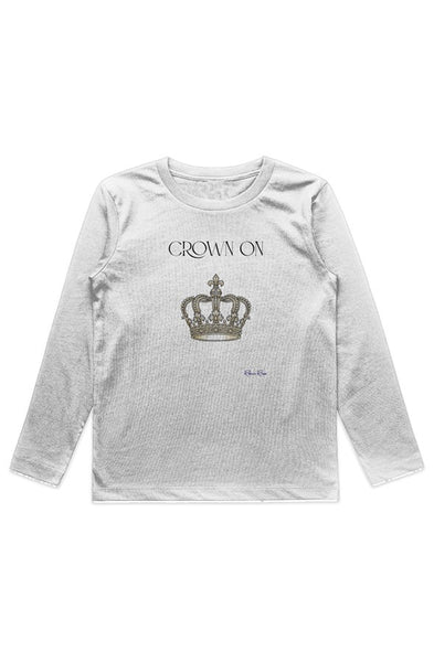KIDS STAPLE L S TEE Crown On Front Graphic