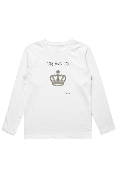 Youth Staple Long Sleeve Crown On Front Graphic