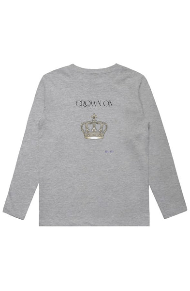 Youth Staple Long Sleeve Crown On Front Graphic