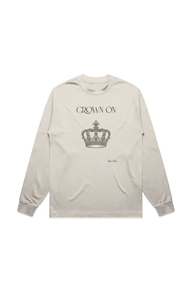 MENS HEAVY L S TEE Crown On Front Graphic