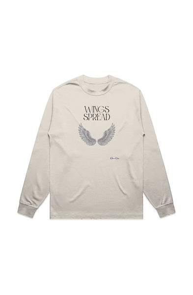 MENS HEAVY L S TEE Wings Spread Front Graphic