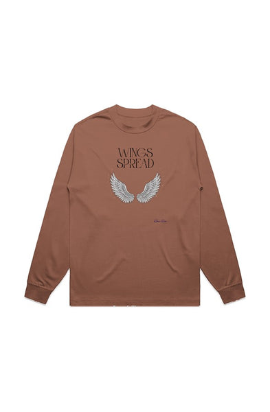 MENS HEAVY L S TEE Wings Spread Front Graphic