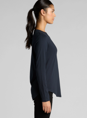Women's Curved Long-Sleeve Tee - Bubble Wrapped (Front Graphic)